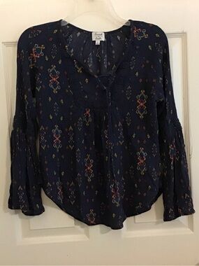 Sunset & Sixth peasant bell sleeve festival boho blouse